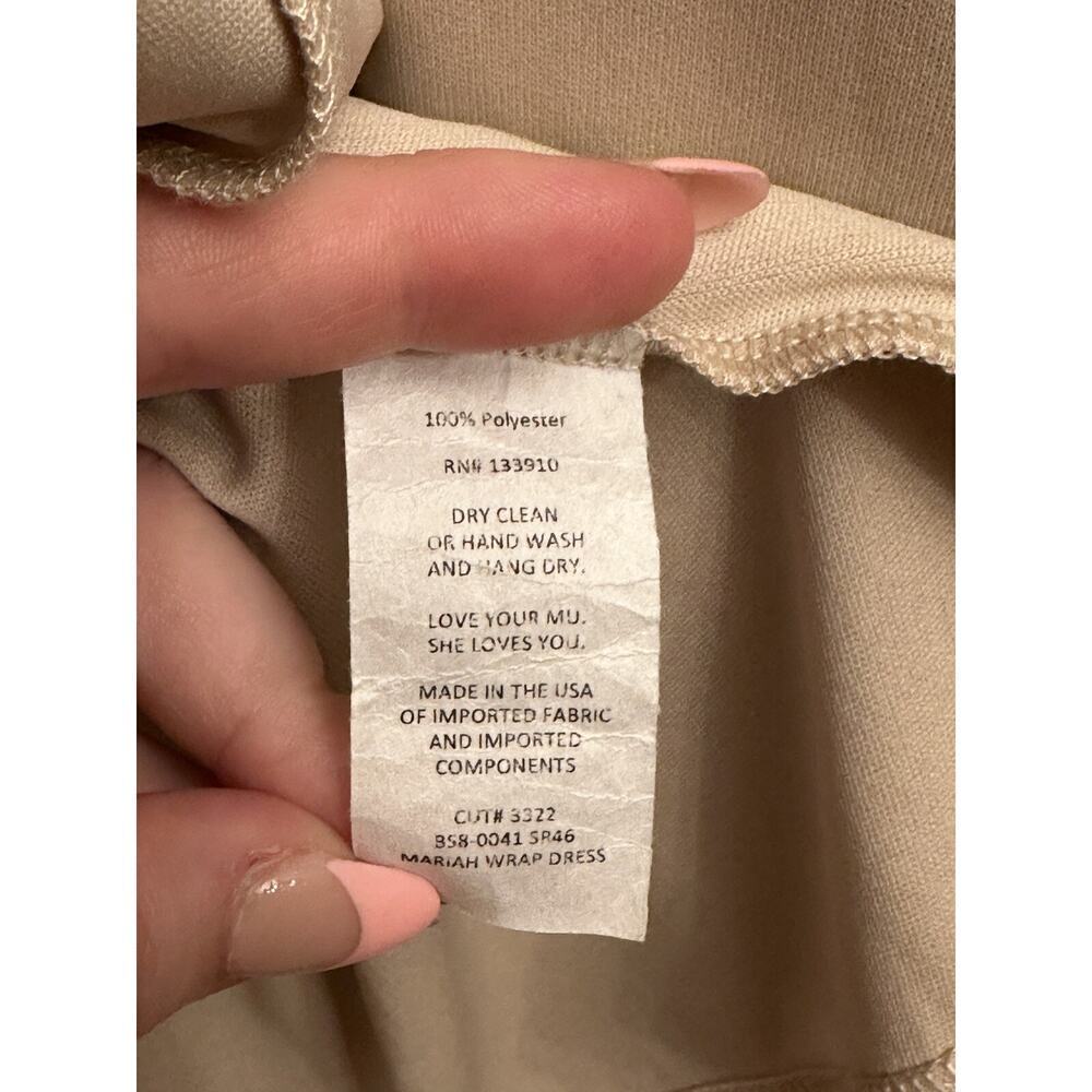 SHOW ME YOUR MUMU Dress Womens Large Mariah Wrap Dress Beige Hi-low - Picture 10 of 12